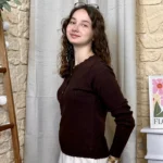 Pull maille fine cintré (TU) - marron - taille-unique