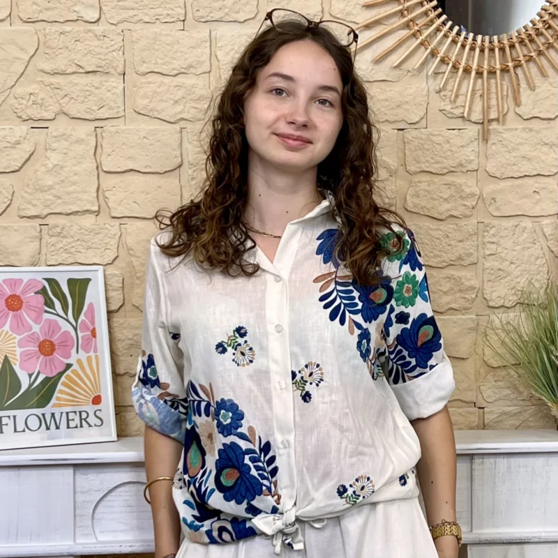 Chemise imprimé floral (TU) - bleu-royal - taille-unique