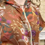 Chemise-bomber femme imprimée à capuche « Tendance » - rouille - taille-unique
