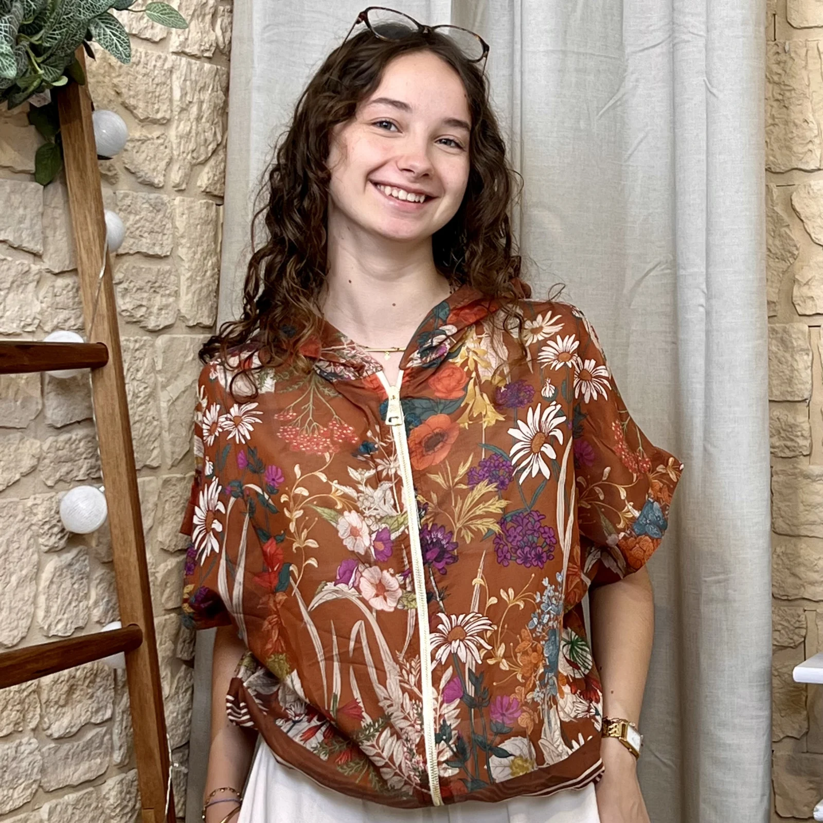 Chemise - Bomber léger manches courtes - rouille - taille-unique