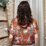 Chemise-bomber femme imprimée à capuche « Tendance » - rouille - taille-unique