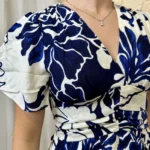 Robe portefeuille florale (T36-T38) - marine - 38