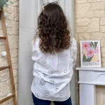 Chemise broderies anglaises (T36-T40) - blanc - 40