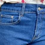 Jean droit push-up strass (T36-T44) - denim-fonce
