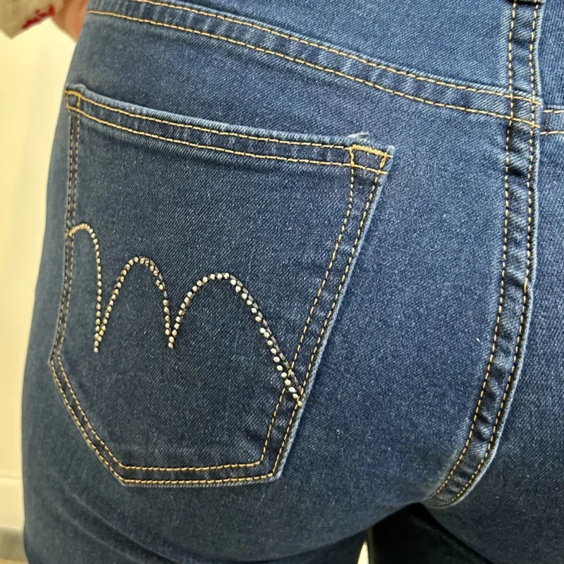 Jean droit push-up strass (T36-T44) - denim-fonce - 50