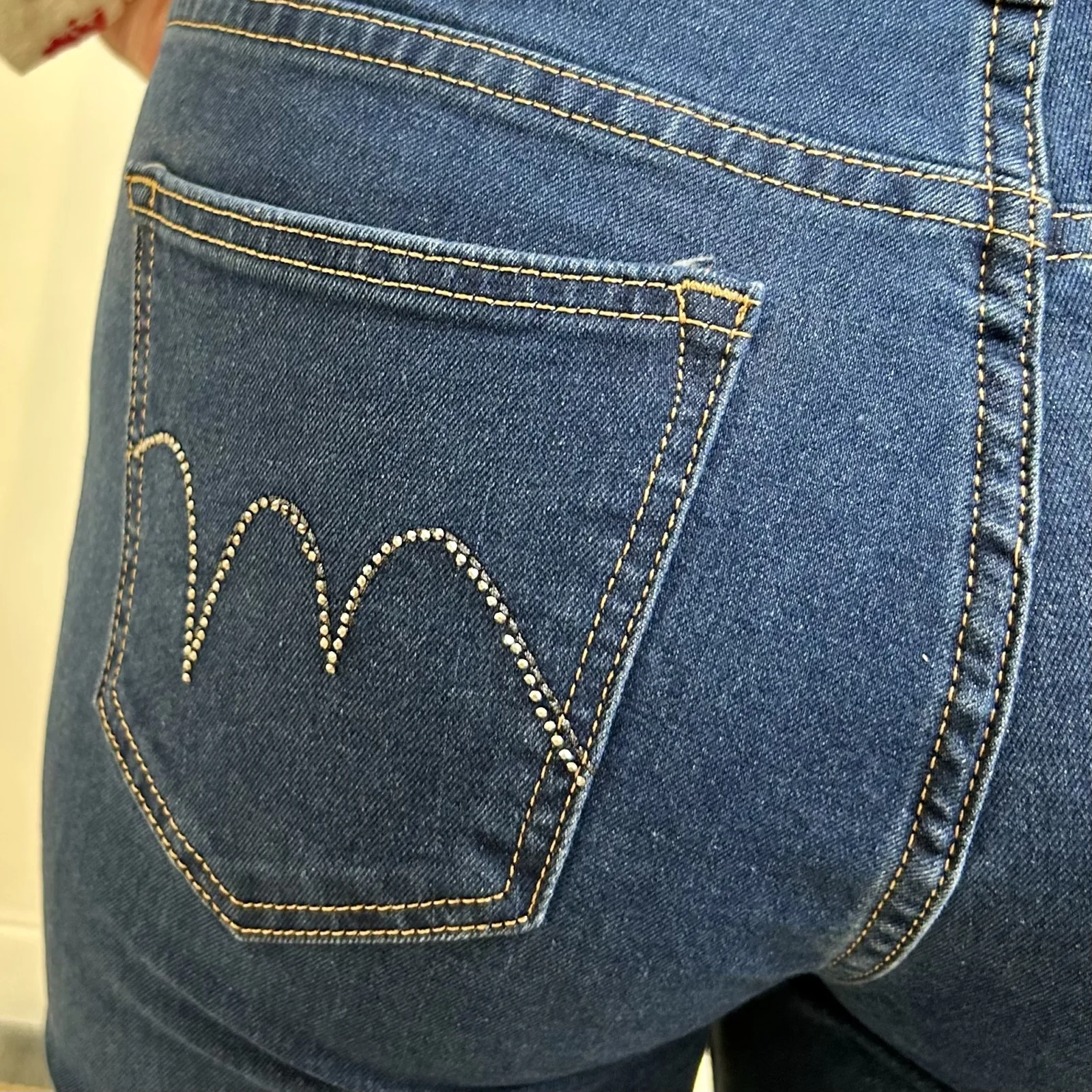 Jean droit push-up strass (T36-T44) - denim-fonce - 50