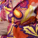 Chemise marbrée rétro (T36-T42) - fuchsia - 42