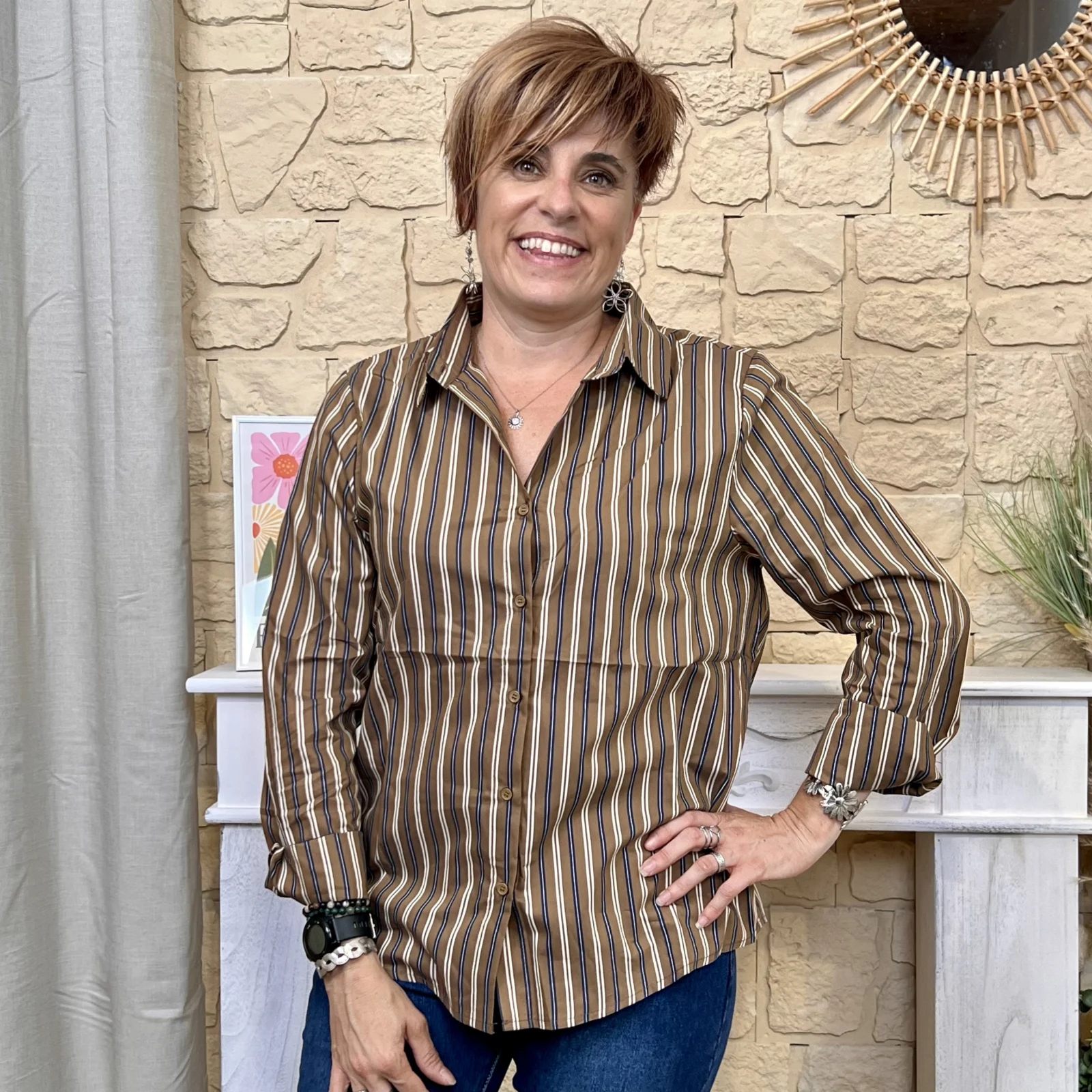 Chemise rayures bicolores