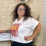 T-shirt femme rayé « Ciao Bella » « Jolies Formes » - rouge - taille-unique-grande-taille