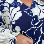 Chemisier femme imprimé feuillage BY ONE T40-T48 - marine - 48