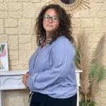 Chemise unie boutonnée col volanté - bleu-jeans - 48