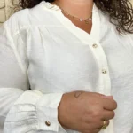 Chemise unie boutonnée col volanté - ecru - 48