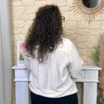 Chemise unie boutonnée col volanté - ecru - 48