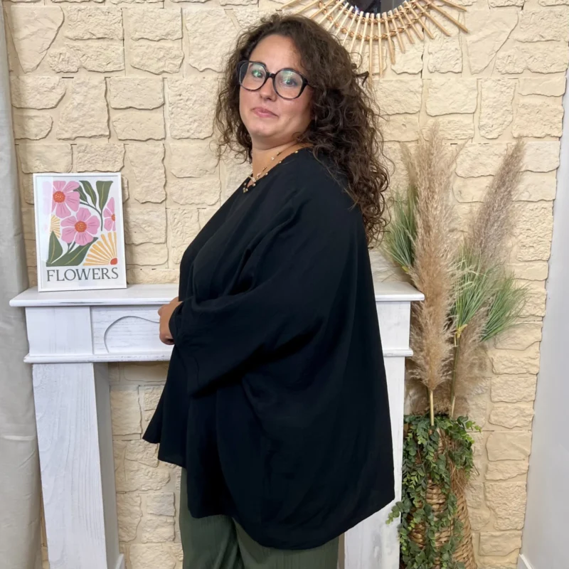 Tunique fluide à clous - noir - taille-unique-grande-taille