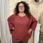 Tunique fluide à clous - bordeaux - taille-unique-grande-taille