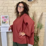 Tunique fluide à clous - bordeaux - taille-unique-grande-taille