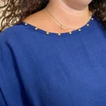 Tunique fluide à clous - marine - taille-unique-grande-taille