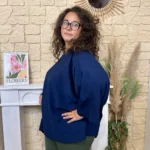 Tunique fluide à clous - marine - taille-unique-grande-taille