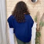 Tunique fluide à clous - marine - taille-unique-grande-taille