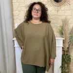 Tunique fluide à clous - taupe - taille-unique-grande-taille