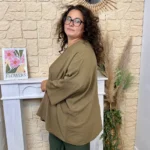 Tunique fluide à clous - taupe - taille-unique-grande-taille