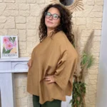 Tunique fluide à clous - camel - taille-unique-grande-taille