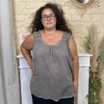 Débardeur bretelles en dentelle (GT) - marron - taille-unique-grande-taille