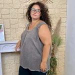 Débardeur bretelles en dentelle (GT) - marron - taille-unique-grande-taille