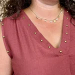 Robe femme sans manches col V à clous "Jolies Formes" - bordeaux - taille-unique-grande-taille