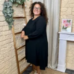 Robe longue femme fluide à clous « Jolies Formes » - noir - taille-unique-grande-taille
