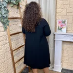 Robe longue femme fluide à clous « Jolies Formes » - noir - taille-unique-grande-taille