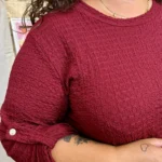Tunique femme texturée à boucle dorée « Jolies Formes » - bordeaux - taille-unique-grande-taille