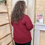 Tunique femme texturée à boucle dorée « Jolies Formes » - bordeaux - taille-unique-grande-taille