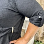 Tunique femme texturée à boucle dorée « Jolies Formes » - noir - taille-unique-grande-taille