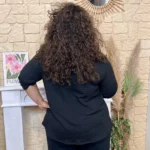 Tunique femme texturée à boucle dorée « Jolies Formes » - noir - taille-unique-grande-taille