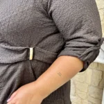 Tunique femme texturée à boucle dorée « Jolies Formes » - marron - taille-unique-grande-taille