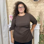 Tunique femme texturée à boucle dorée « Jolies Formes » - marron - taille-unique-grande-taille