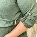 Tunique femme texturée à boucle dorée « Jolies Formes » - kaki - taille-unique-grande-taille