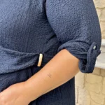 Tunique femme texturée à boucle dorée « Jolies Formes » - marine - taille-unique-grande-taille