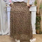 Jupe longue femme en tulle léopard CHRISTY T40-T48 - beige - 48