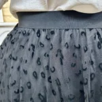 Jupe longue femme en tulle léopard CHRISTY T40-T48 - noir - 42