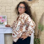 Blouse imprimée palmiers (T44-T52) - bordeaux - 52