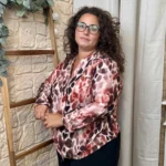 Blouse imprimé animalier (T44-T52) - bordeaux - 52