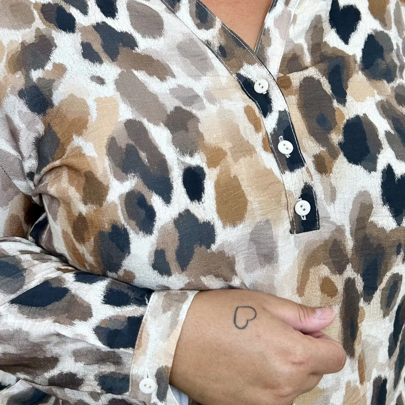 Blouse imprimé animalier (T44-T52) - marron - 52