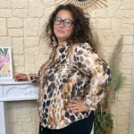 Blouse imprimé animalier (T44-T52) - marron - 52