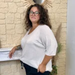 Pull femme fin pailleté col V « Jolies Formes » - blanc - taille-unique-grande-taille