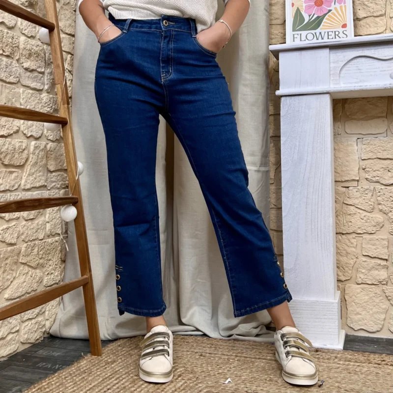 Jean Wide 7/8ème denim foncé