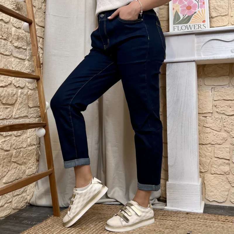 Jean VOGGO Mom Taille Élastique (T36-T44) - brut - 44