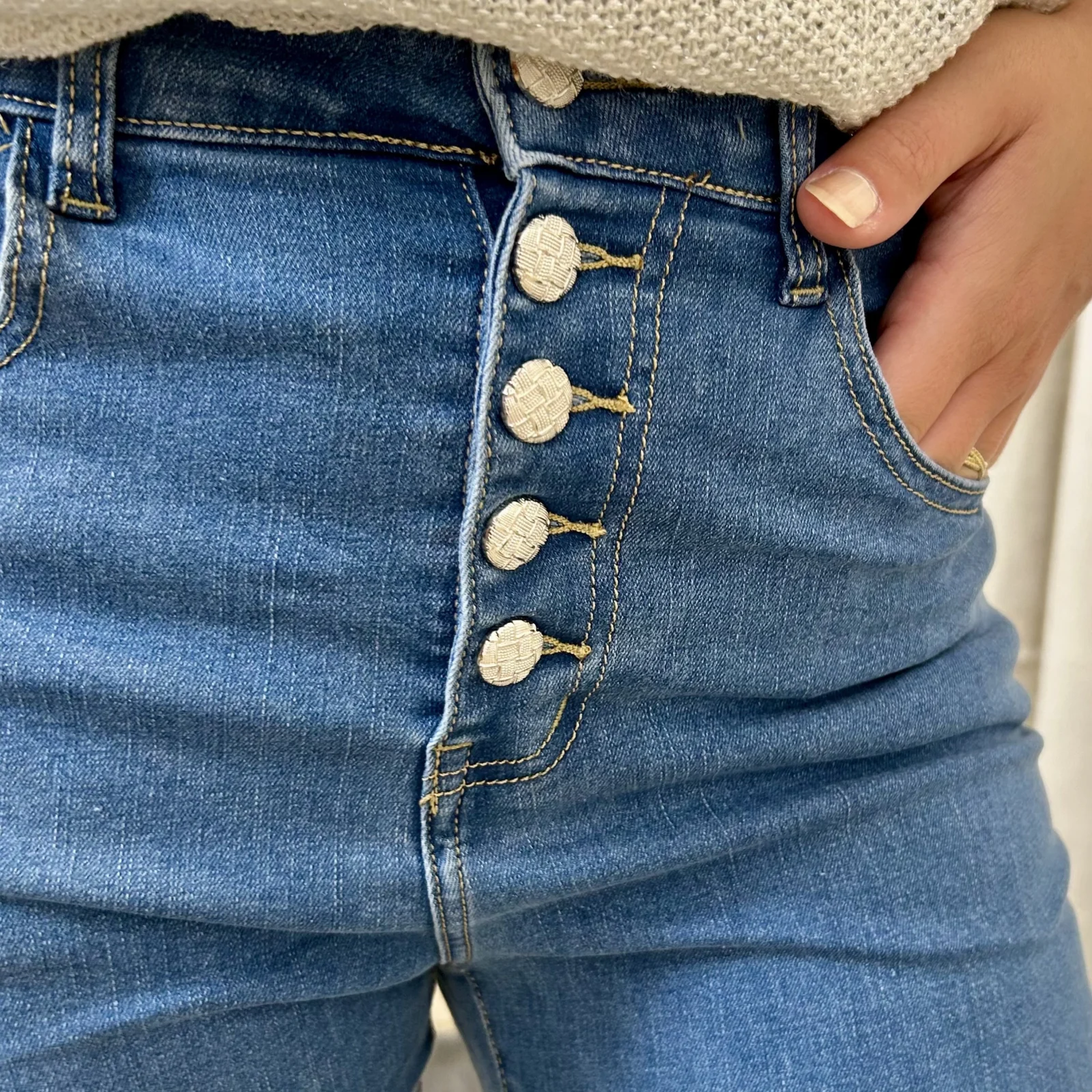 Jean VOGGO Mom 7/8ème (T36-T44) - denim-clair - 44