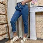 Jean VOGGO Mom 7/8ème (T36-T44) - denim-clair - 44